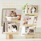SHA CERLIN 68 Inches Multi-Level Large Cat Tree for Large Kitties/Big Cat Tower with Condo/Cozy Plush ‌Pussycat Perches/Sisal Scratching Posts and Hammocks/Activity Center/Beige