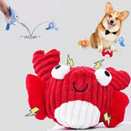 Squeak Dog Toys for Aggressive Chewers, No Stuffing Squeak Dog Chew Toys for Aggressive Chewers, Interactive Dog Toy Ball with Crinkle Paper for Medium Dogs, Large & Small Breeds (A-Red Crab)