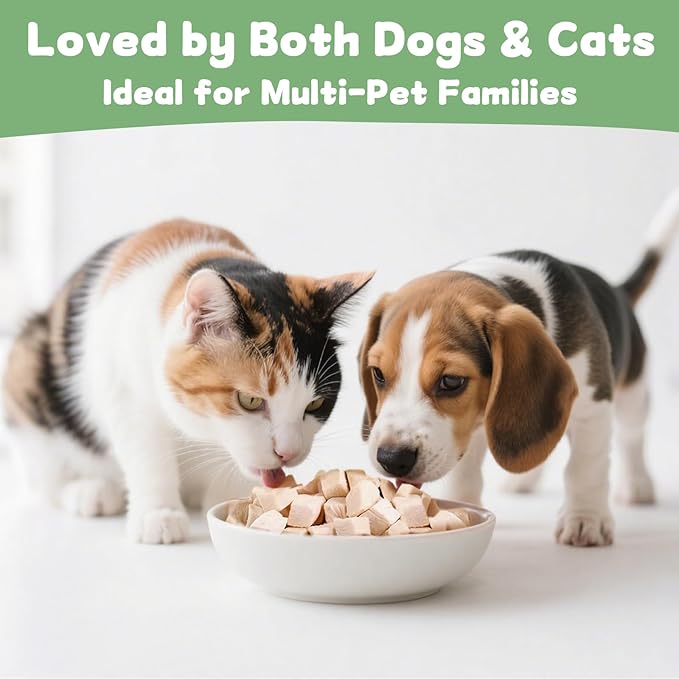 Freeze Dried Chicken Cat and Dog Treats 14.2 OZ – Single Ingredient Chicken Meat High Protein, Bite-Sized Pet Training Snacks or Food Topper for Small Dogs Cats