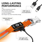 PetIsay LED Dog Collar Metal Buckle - Heavy Duty Light up Collars - Rechargeable IP68 Waterproof - Lighted Dog Collar for Night Walking, Hiking, Camping (Small, Orange)