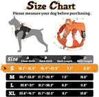 rabbitgoo Dog Harness Small Sized No Pull, Tactical Service Pet Vest with Molle and Control Handle, Adjustable and Reflective Military Harness for Easy Walking and Training, Orange, S