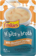 Purina Friskies Lickable Cat Treats Bits ‘n Broth With Shredded Chicken in a Dreamy Broth - (Pack of 16) 1.2 oz. Pouches