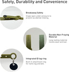 Breakaway Cat Collar - Soft, Comfortable, and Lightweight Safety Buckle Collar with Name Tag Ring for Outdoor Cats and Sensitive Skin Kittens by Nuvuq (6 ⅞" to 10 ¼", Green)