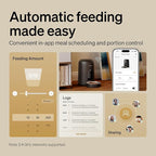 PETLIBRO Automatic Cat Feeder, Wi-Fi Rechargeable Cats Food Dispenser Battery-Operated with 30-Day Life, AIR 2.4G Wi-Fi Timed Pet Feeder for Cats & Dogs, 2L Auto Cat Feeder, Black