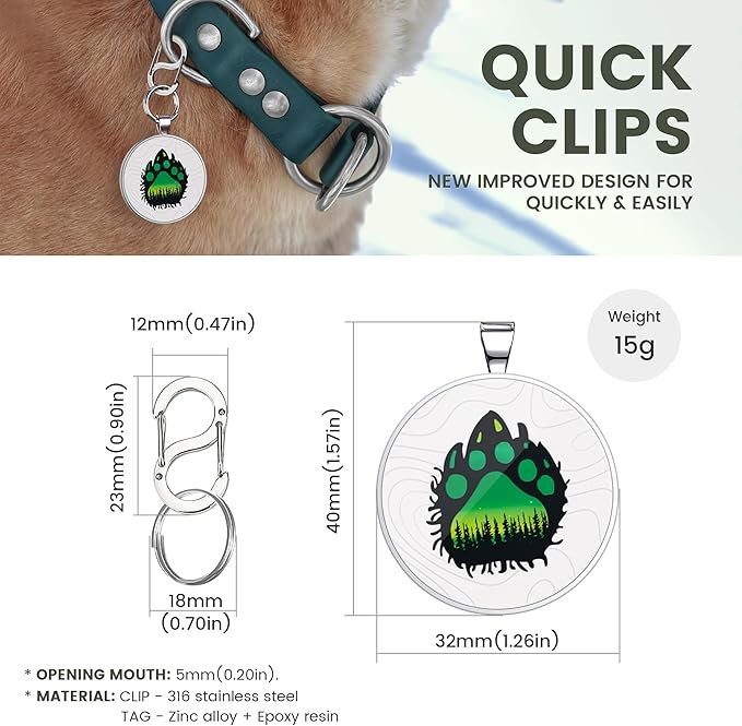 Personalized Dog Tags - Custom Dog Name Tags with QR Code for Instant Pet Location Alerts