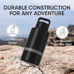 Insulated Dog Water Bottle with Travel Bowl, Portable Water Bottle Dispenser, Accessories for Road Trip, Hiking, Camping, Outdoor, Leak-Proof, Detachable (Black)