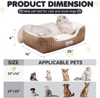 Cat Beds for Indoor Cats, Small Fluffy Pet Beds with Super Soft Fillings, Washable Dog Beds for Small Dogs and Cats, Calming Puppy Beds for Kittens, Brown/Beige, 20 inches
