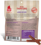 Plato Pet Treats Thinkers - Meat Stick Treats for Dogs - Limited Ingredient Dog Treats with EPA and DHA to Support Skin, Coat, and Brain - Air-Dried Dog Treats - Mini Thinkers Lamb 3oz