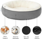 Love's cabin Round Donut Cat and Dog Cushion Bed, 30in Pet Bed for Medium or Large Dogs, Anti-Slip & Water-Resistant Bottom, Soft Durable Fabric Pet beds, Washable Calming Cat & Dog Bed Grey