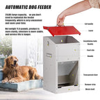 Galvanized Automatic Dog Feeder Large Breed Dog Food Dispenser for Large Dogs, 25lbs Outdoor Pets Feeder Gravity Food Feeder, US Patent Pending
