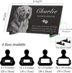 Personalized Engraved Pet Memorial Stone - Custom Granite Grave Marker for Dogs, Cats - Heartfelt Outdoor Garden Tombstone with Photo, In Loving Memory Keepsake Gift for Loss of Beloved Dog or Cat