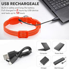 Light Up Dog Collar - Rechargeable LED Dog Collar, Adjustable Reflective Puppy Collar, Glowing Safety Dog Lights for Small Breeds Dogs Cats (Orange)