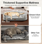 Gimars 3.7in Ultra Thick Orthopedic Dog Beds for Large Dogs,Soft Egg Foam Dog Sofa Bed, 28D Crate Foam Washable Cover, Waterproof Lining Supportive Half-Round for Aging Dogs 41.3x32.6x7.7in
