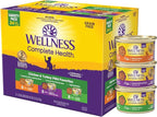 Wellness Complete Health Pate Adult Wet Cat Food, Natural, Protein-Rich, Grain-Free, 3 Ounce, 24 Pack, (Chicken & Turkey Variety Pack)