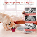 Dog Slow Feeder Lick Bowl, Non-Slip Dog Licking Treat Dispenser, Slow Feeder Bowls for Small Medium Large Breed Dogs, Anxiety Relief & Anti-Choking, BPA Free Silicone (Claret, 1.6 Cup)