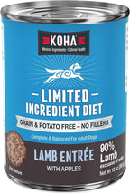 KOHA Limited Ingredient Diet Lamb Entrée for Dogs - Grain Free Wet Dog Food with No Fillers - Canned Dog Food Sensitive Stomach - 13 oz Pack of 12