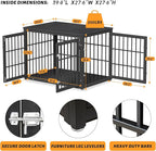 42 Inch Heavy Duty Dog Crate Furniture for Large and Medium Dogs, Decorative Pet House End Table, Wooden Cage Kennel Furniture Indoor, Black