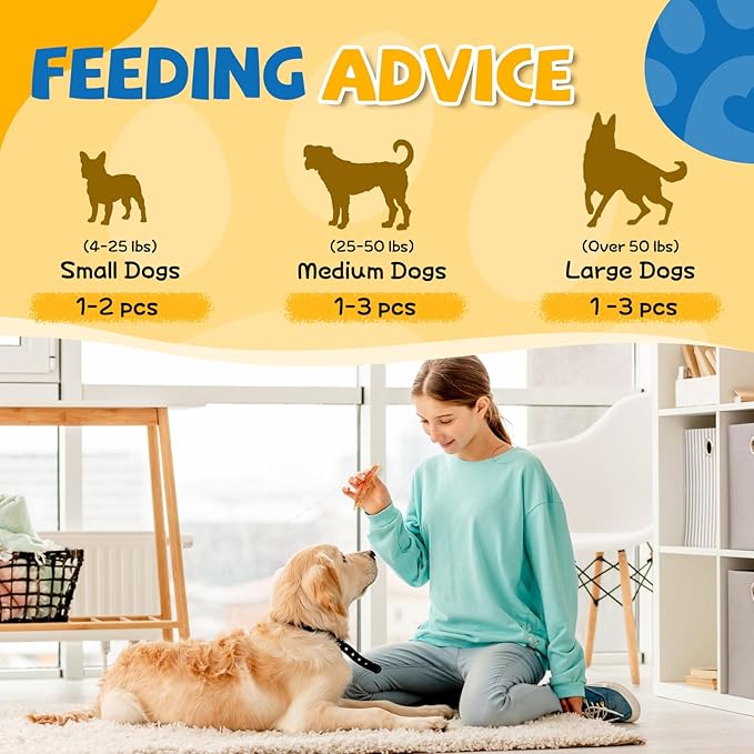 Gazeupon Rawhide Free Dog Treats, Chicken Wrapped Cod Sticks, Healthy Training Treats, Soft Chewy Snacks for Small Dogs w/Glucosamine Chondroitin, Low Fat