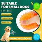 Interactive Dog Toys - 2.5' Squeaky Teething Chew Balls for Small Dogs, Clean Teeth & Training (5Pcs)