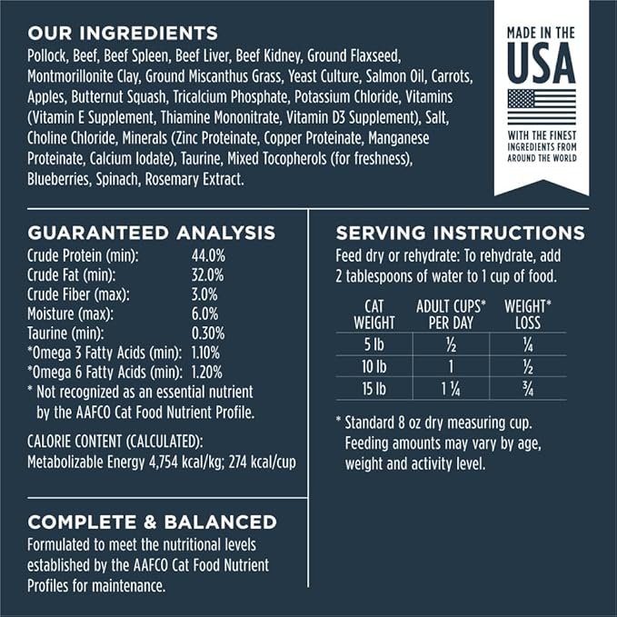 Instinct Raw Meals Freeze-Dried Pollock Cat Food, 9 oz. Bag