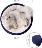 Love's cabin Round Donut Cat and Dog Cushion Bed, 20in Pet Bed for Cats or Small Dogs, Anti-Slip & Water-Resistant Bottom, Super Soft Durable Fabric Pet beds, Washable Luxury Cat & Dog Bed Navy Blue