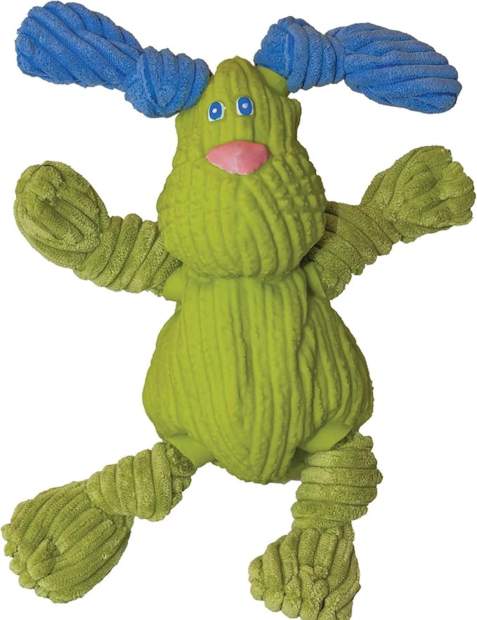 HuggleHounds Huggle-Fusion Dog Toy - Dog Toys Rubber, Fuzzy Dog Toy, Puppy Essentials, Plush & Heavy Duty Latex for Small, Medium & Large Dogs, All Breeds - Bugsy Bunny