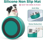 LIHONG Stainless Steel Dog Bowls for Small Medium Sized Dogs Non Slip,Insulated Dog Bowl,Pet Bowl for Food and Water,Rustproof(40oz,Deep Green)