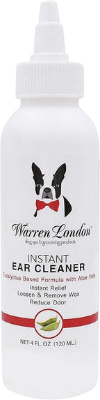 Warren London Instant Ear Cleaner- Dog Ear Drops w/Aloe to Prevent Irritation | Made USA | 12oz