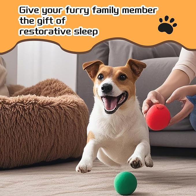 Comfort Donut Dog Bed for Small Dogs, Cat Bed & Pet Bed for Indoor Use, Medium Size with Soft Plush, Round Dog Beds for Large Dogs and Cats