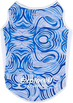 Sun Protection Dog Shirts, Breathable Cooling Vest for Summer Lightweight Quick Dry and Insert Prevention Cotton Tank Top for Small Medium Large Pet Outdoor, Hiking (Blue Wave, Medium)