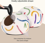 MEOWFIA Cat Cave – Premium Felt Cat Bed for Indoor Cats, Handmade 100% Merino Wool (Vivid Shades) (Medium, Ivory Rainbow)