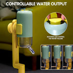 Pet Standing Water Dispenser Cat Dog Standing Ceramic Bowl Automatically Feeding Water Height Adjustable Detachable Pole (Grey, Large)