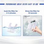 Cat Water Fountain Filter Replacement Rectangle & Pre-Filter Sponges for 108/3.2L& 67oz/2L Ceramic Automatic Pet Water Dispenser Dog Drinking Fountain (16 Filters&8 Sponges)