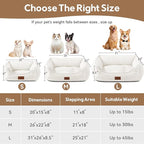 Rectangle Dog Bed for Large Medium Pets Indoor Outdoor with Removable Mat,Machine Washable Sleeping Sofa Non-Slip Bottom Soft Puppy Bed Durable Orthopedic Calming Pet Cuddler(Medium, Cream)