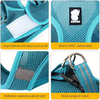 HEYWEAN Cat Harness and Leash - Ultra Light Escape Proof Kitten Collar Cat Walking Jacket with Running Cushioning Soft and Comfortable Suitable for Puppies Rabbits