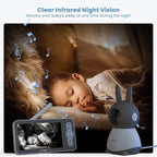 ieGeek 2K Split-Screen Baby Monitor, 5" Audio Baby Monitor with 2 Cameras, WiFi Smartphone Video Dual Camera, Night Vision, Motion & Cry Detection, Two Way Talk Temper &Humidity Sensor