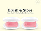 Jasper Dog Toothbrush, 360º Dog Tooth Brushing Kit, Cat Toothbrush, Dog Teeth Cleaning, Dog Finger Toothbrush, Dog Tooth Brush for Small & Large Pets, Dog Toothpaste Not Included - Pink 2-Pack