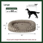 BALANCE Calming Dog Bed for Large Sized Dogs, 36 Inches Oval Washable Pet Bed with Sides, Orthopedic Pet Couch Sofa with Non-Slip Bottom, Oatmeal