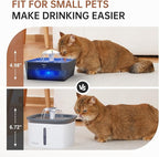Veken Small Pet-Friendly Cat Water Fountain with Quiet Pump, Easy to Clean & Assemble, 50oz Mini Pet Water Water Dispenser with 4 Replacement Filters & 4 Pre-Filter Sponges, Blue