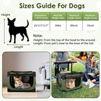 Soft Small Dog Crate - 24 inch Portable Travel Puppy Crate for Small Pets or 2 Cats, Collapsible Pet Carrier with 4 Mesh Doors, Car Kennel for Dogs with Handle for Indoor and Outdoor, Green