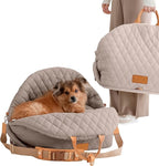 Dog Car Seat for Small Dogs – 3-in-1 Travel Carrier, Booster & Dog Bed for Car – Washable, Anti-Slip, Safety Straps – Fits Front & Back Seats – Cozy Pet Car Seat up to 25 lbs – Grey