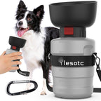 Lesotc Dog Water Bottle, Portable Water Dispenser with Bowl, Leak Proof Pet Travel Squeeze Bottle for On The Go, Puppy Essentials Dog Stuff Accessories for Walking, Hiking, Camping