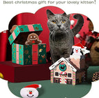 10 Pcs Christmas Cat Catnip Toys for Indoor Cats Interactive Xmas Plush Stuffed Kitten Chew Bite Kick Toys Kitty Playing Relieve Stress Cat Lovers