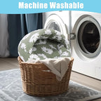 Dog Beds for Small Dogs, Cat Bed Cave, Washable Cute Cat Bed, Cozy Nook Pet Bed for Dogs or Cats, Anti-Slip Puppy Bed Fits up to 22 lbs Pets(White, 24" x 24")