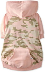 Rocky – The Orginal Lightweight Hooded TEE 100% Organic Cotton Dog Hoodie Pet Coat Sweater for Small, Medium, Large Dogs, Pink Half Camo, X-Small