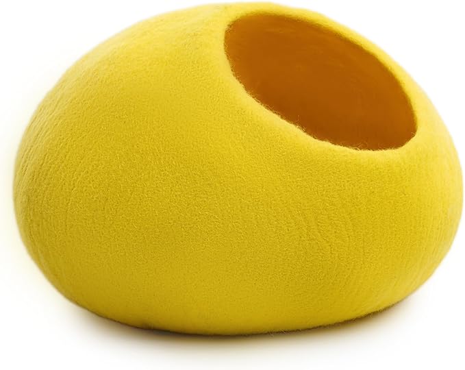 Woolygon Premium Wool Cat Cave Bed - Felt Cat Cave Handmade from 100% Merino Wool, Eco-Friendly Felt Cat Bed for Indoor Cats and Kittens