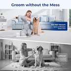 Pecute Dog Grooming Vacuum, 4-in-1 Pet Grooming Kit with Clipper, Brush, 12000Pa Dog Vacuum for Shedding with 1.5L Dust Cup, Storage Pocket, Low Noise Pet Vacuum for Dog & Cat, Home Grooming