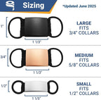 GoTags Quiet Slide On Pet ID Tags for Dogs and Cats, Silent Jingle Free Personalized Engraved Custom Stainless Steel Name Tags, Small Medium Large and 4 Color Options, Fits Most Collar Types