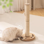 Mewoo Cat Scratching Post, 25'' Tall Cat Scratching Posts with Kitten Toys Cat Ball Track, 3-in-1 Scratch Posts for Indoor Cats, Natural Sisal Cat Scratcher Interactive Toy with Dangling Balls