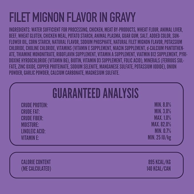 A Strong Heart Wet Dog Food, Filet Mignon Flavor in Gravy - 5.5 oz Cans (Pack of 24), Made in The USA with Real Beef